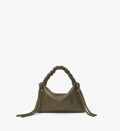 Front image of Mini Drawstring Bag in OLIVE
