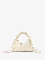 Front image of Studded Mini Drawstring Bag in ECRU