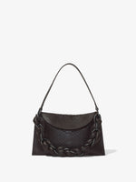 Front image of Carved Python Braid Bag in BLACK