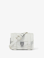 Front image of Carved Python PS1 Mini Crossbody Bag in OPTIC WHITE