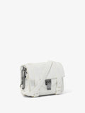 Side image of Carved Python PS1 Mini Crossbody Bag in OPTIC WHITE