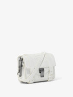 Side image of Carved Python PS1 Mini Crossbody Bag in OPTIC WHITE