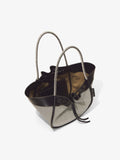 Interior image of Canvas Large Ruched Tote in BLACK/ECRU