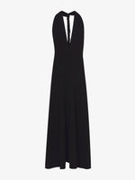 Still Life image of Matte Crepe Twist Back V-Neck Dress in BLACK