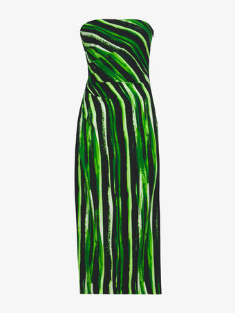Still Life image of Painted Stripe Strapless Dress in FATIGUE MULTI