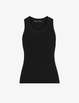 Still Life image of Matte Viscose Rib Knit Tank in BLACK