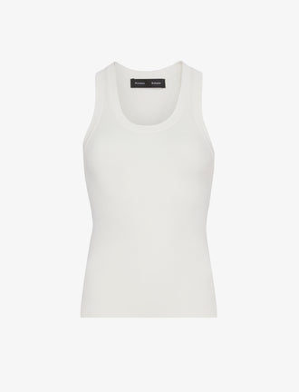 Still Life image of Matte Viscose Rib Knit Tank in WHITE