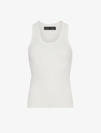 Still Life image of Matte Viscose Rib Knit Tank in WHITE