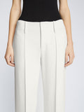 Detail image of model wearing Bi-Stretch Crepe Cropped Pants in WHITE