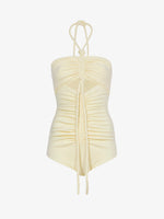 Still Life image of Compact Jersey Ruched Bodysuit in ECRU