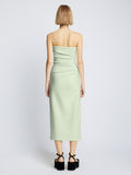 Back full length image of model wearing Compact Terry Jersey Dress in MINT