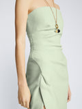 Detail image of model wearing Compact Terry Jersey Dress in MINT