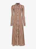 Still Life image of Printed Matte Jersey Shirt Dress in WINE/ECRU