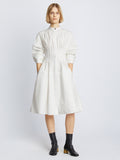 Front full length image of model wearing Eco Poplin Shirt Dress in WHITE