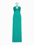 Still Life image of Textured Cotton Knit Halter Dress in TEAL