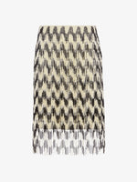Still Life image of Graphic Beaded Fringe Embroidered Skirt in BLACK MULTI