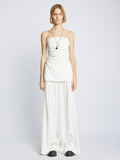 Front image of Matte Viscose Crepe Strapless Top in white