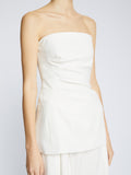 Detail image of Matte Viscose Crepe Strapless Top in white