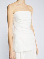 Detail image of Matte Viscose Crepe Strapless Top in white