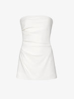 Flat image of Matte Viscose Crepe Strapless Top in white