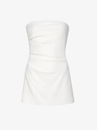 Flat image of Matte Viscose Crepe Strapless Top in white