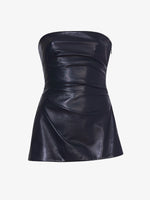 Still Life image of Glossy Leather Strapless Top in NAVY