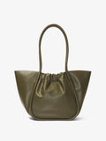 Back image of Large Ruched Tote in OLIVE