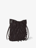 Side image of Macramé Drawstring Tote in BLACK