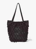 Back image of Macramé Drawstring Tote in BLACK