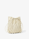 Side image of Macramé Drawstring Tote in ECRU