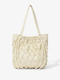 Back image of Macramé Drawstring Tote in ECRU