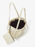 Interior image of Macramé Drawstring Tote in ECRU