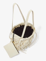 Interior image of Macramé Drawstring Tote in ECRU