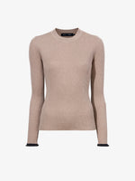 Still Life image of Silk Cashmere Rib Knit Sweater in TAUPE