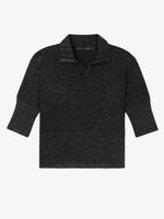 Still Life image of Metallic Knit Polo in BLACK
