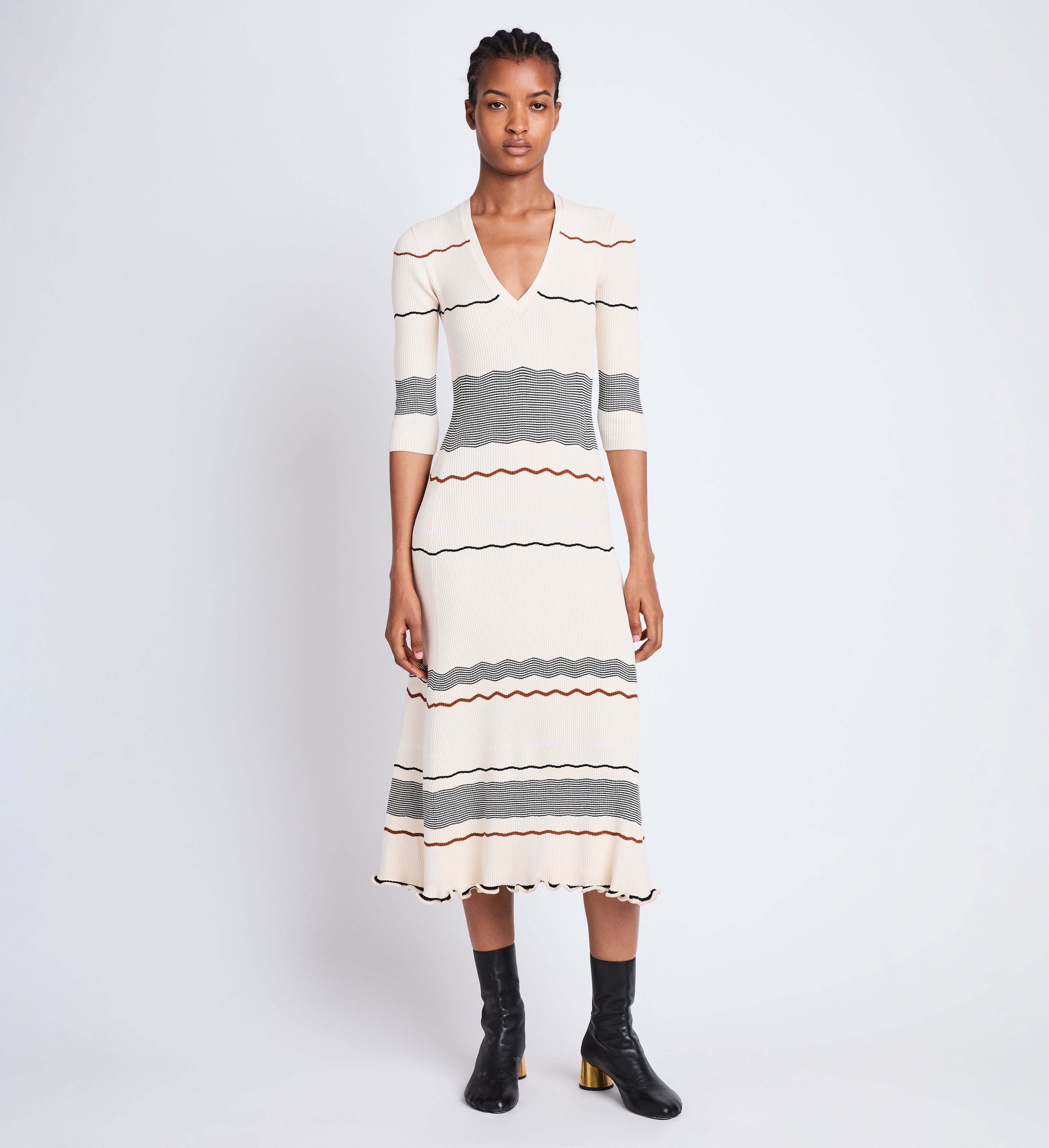 Wavy Stripe Rib Knit Dress – Proenza Schouler