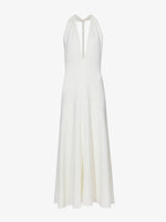Still Life image of Matte Crepe Twist Back V-Neck Dress in WHITE