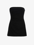 Flat image of model in Matte Viscose Crepe Strapless Top in Black