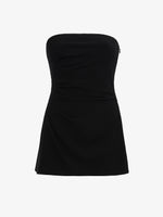 Flat image of model in Matte Viscose Crepe Strapless Top in Black