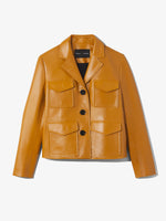 Still Life image of Glossy Leather Jacket in CARAMEL