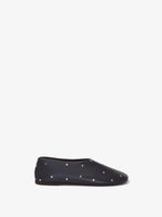 Side image of GLOVE STUDDED SLIPPERS in Navy
