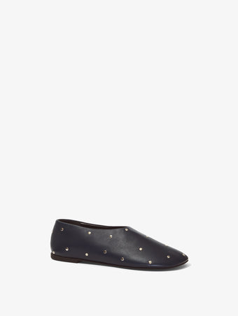 Front 3/4 image of GLOVE STUDDED SLIPPERS in Navy