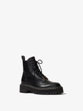 Front 3/4 image of LUG SOLE PLATFORM LACE-UP BOOTS in Black