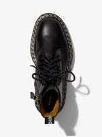 Aerial image of LUG SOLE PLATFORM LACE-UP BOOTS in Black