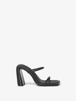 Side image of SQUARE SLIDE SANDALS-100MM in Black