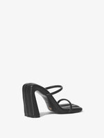Back 3/4 image of SQUARE SLIDE SANDALS-100MM in Black