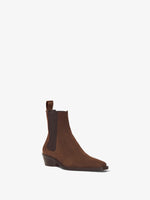 Proenza Schouler 3/4 front image of Bronco Chelsea Boots in DARK BROWN