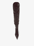 Aerial image of SPIKE STRETCH OVER-THE-KNEE BOOTS in Black