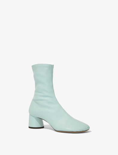 Front 3/4 image of GLOVE STRETCH ANKLE BOOTS in Turquoise/Aqua