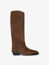 Proenza Schouler Front image of Bronco Knee High Boots in Suede in chocolate